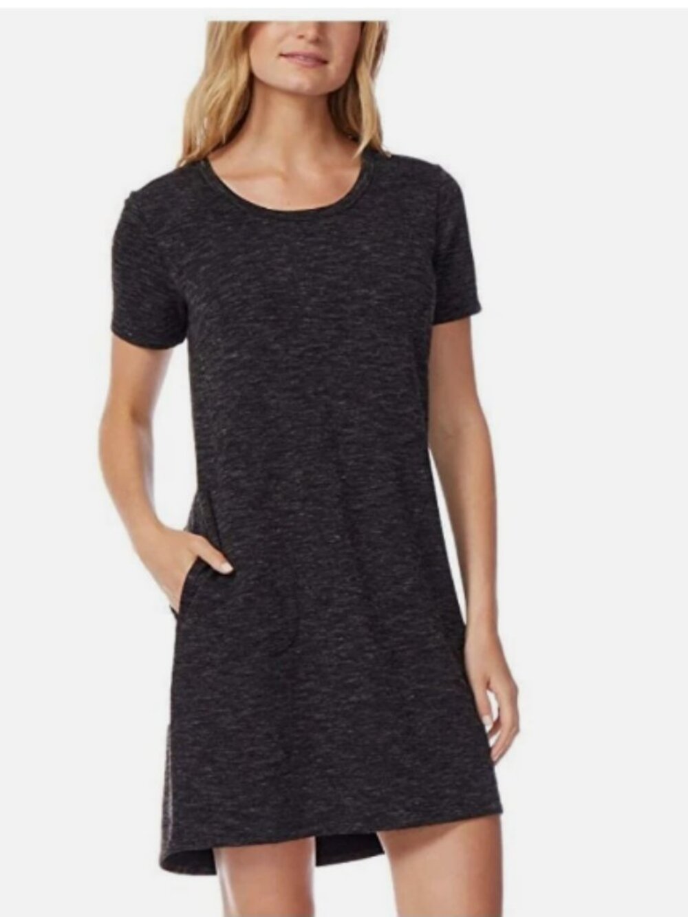 32 DEGREES Cool Women's Relaxed Fit Pullover Dress, black space dye, S